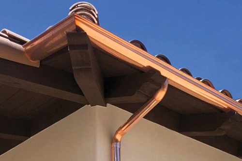 copper rain gutters installation