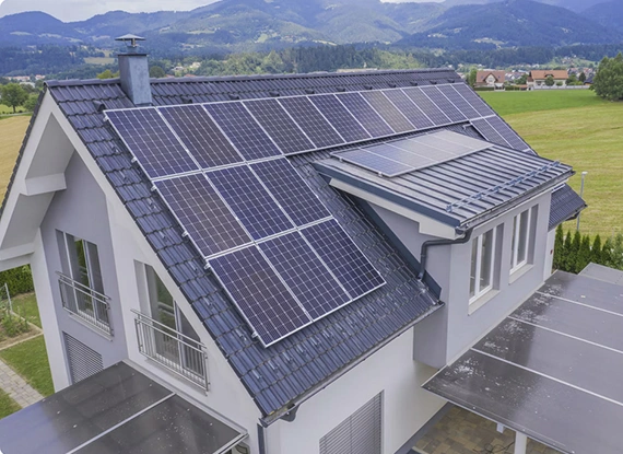 Standing Seam Metal Roof with Solar Panels